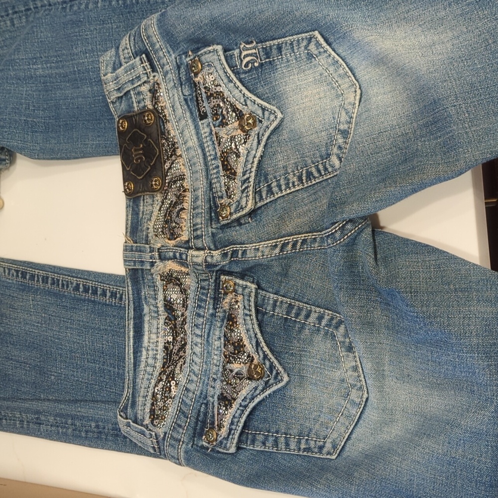 Miss Me Women's Blue Jeans Y2K Embellished Vintage 28/33 Inseam - Picture 2 of 2